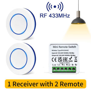 10A Relay Receiver Module Transmitter Light Switch Wireless Universal 433MHz Remote Control Switch for Smart Home LED Fan DIY