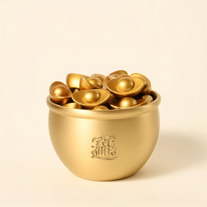 BINYUE | Bronze Treasure Pot Decoration Wealth Attracting