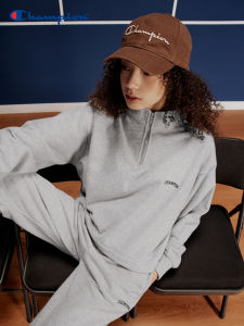 Champion | Half-Zip Stand Collar Embroidered Casual Sweatshirt