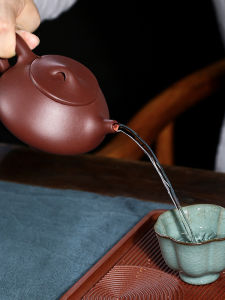 Handmade Purple Clay Tea Pot Ball Hole Tea Making Set for Home Use Gongfu Tea Tools Yixing Famous Artists Work