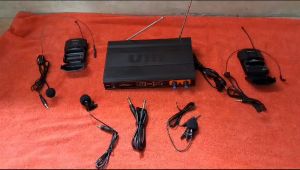 G759 MIC DUAL WIRELESS HF HEADSET BANDO UHF SEPASANG CLIP KLIP MIK WIRELES JEPIT KERAH BAJU SI