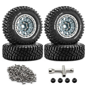 RCMMTING 4pcs 1.9 inch Beadlock Wheels and Tires for 1/10 RC Crawler Car SCX10 II III Pro TRX4 TRX6 Wraith RC4WD D90 Redcat GEN8