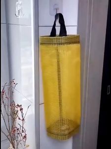 Kitchen Plastic Mesh Garbage Bag Organizer Dispenser Trash Bags Holder Trash Bag Storage Garbage Bag