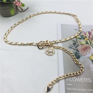 Universal Women's Belt Simple Hip Hop Metal Chain Decoration Skirt Waist Chain Accessory Matching Hip Hop Style PU Leather