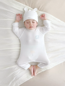 Natural Modal Fabric Summer Baby Romper Skin-Friendly & Cool Long-Sleeve Baby Air Conditioner Suit Sweat-Absorbent & Breathable Healthy & Safe