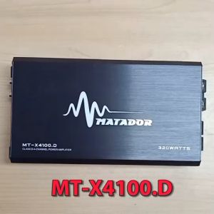 Matador ชุดเพาเวอร์แอมป์ CLASS D 4CH.320W งานดี MT-X4100.D เพาเวอร์แอมป์รถยนต์ คลาสD ตัวเล็กแต่แรงจริง เครื่องเสียงติดรถยนต์ มีชุดรวมปรี7แบน