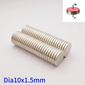 Round Magnet Rare Earth Fridge Magnetic Button D10x1.5mm Neodymium N52 Permanent NdFeB Super Strong Powerful Magnetic Imane Disc
