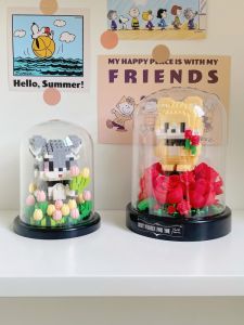 Adult Version Doggy Bouquet Building Blocks Birthday Gift for Girls Valentines Day Toy Small Particle Assembly Plastic Model Kit