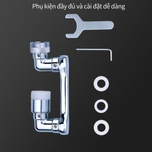 Đầu Chuyển Đổi Vòi Nước Xoay 1080 Độ Đa Năng Cho Chậu Rửa