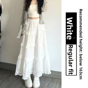 YIFANSHI | White Lace A-line Midi Skirt