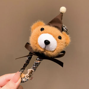 Cute Bear Bowknot Hair Clip Duckbill Clip Stylish High End Twist Clip for Ponytail Hair Quantity Multi Hair Accessories