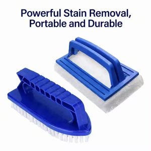 Sponge & Stiff Bristle Brush ,Pool Cleaning Brush Set Pool Spa Tub Cleaning Accessory