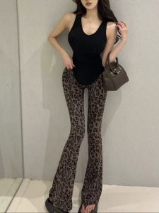 Quần Capri Yoga Họa Tiết Da Báo Mỏng Cạp Cao Cho Nữ Mùa Hè 2024 Quần Ống Rộng Thoải Mái Thường Ngày