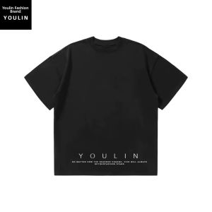 YOULIN | Black Illusion Layered Short Sleeve Polo Shirt Five-quarter Sleeves