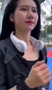 Quạt Đeo Cổ Mini không cánh Tích Điện Siêu Hot Sạc USB Không Thông Minh Quạt Gió Siêu Mạnh