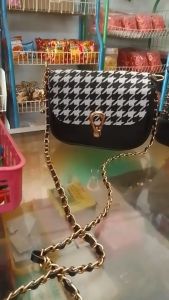 Tas selempang wanita korea style simple & trendy clara kulit sintetis & kanvas kombinasi