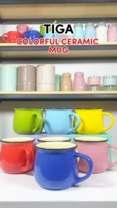 <𝙇𝙖𝙯𝙈𝙖𝙡𝙡> 350ml Ceramic Mug Coffee Cup Water Cup Milk Cup Cute Cartoon Cup Macaron Cup Birthday Gift