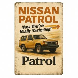 CIFbuy | Biển Hiệu Kim Loại Cổ Điển Nissan Patrol 20x30cm Áp Phích Kim Loại Retro Lý Tưởng Cho Trang Trí Tường Nhà Để Xe Quán Bar Phòng Riêng Của Nam Giới.