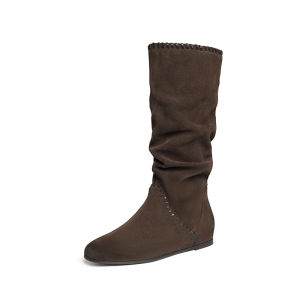 Reddragonfly | Western Autumn Slip-On Caramel Color Travel Boots Long