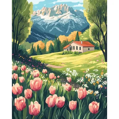 Acrylic Paint By Numbers Landscape Painting By Numbers on Canvas Coloring By Number for Adults Paint Digital Art