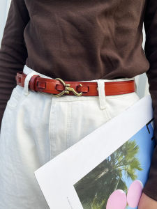 ของแท้ หนัง เข็มขัดทอ ผู้หญิง ตกแต่ง เสื้อโค้ท ตะขอ หนัง หัวหนังวัว กางเกงยีนส์ เข็มขัด หลากหลาย เสื้อสเวตเตอร์ เอว Seal Women