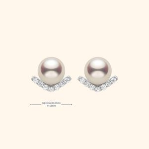 Helas | High Luster Akoya Pearl 18K Gold V-Shape Earrings