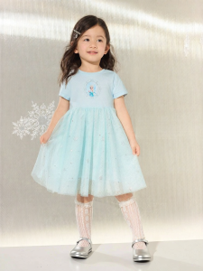 Balabala | Girls Summer Elsa Netting Princess Dress Casual