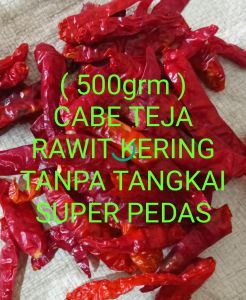 ( 500gram ) CABE/CNGEK TEJA RAWIT KERING TANPA TANGKAI KUALITAS SUPER PEDAS POLL