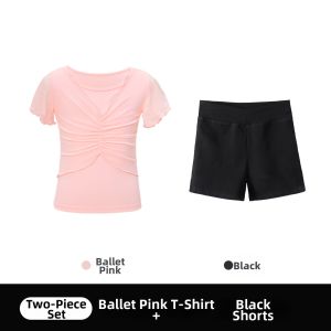 aiwuge | Fake Two Pieces China Dance Training Top Short Sleeve