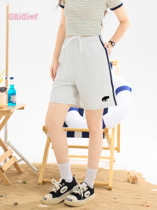 Gbiaior | Vintage American Style Stripe Color Block Silicon Print Sport Shorts