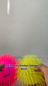 Mainan Anak Ubur Bola Lampu Yoyo Karet LED Puffer