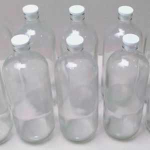 PAKET EKONOMIS 12 PCS BOTOL KACA 1 LITER//BOTOL BENSIN//BOTOL JUS//BOTOL JAMU