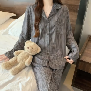 Korean Soft Cotton Womens Fashionable Instagram-style Pajama Set Breathable & Versatile Loungewear