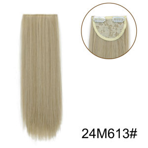 Synthetic 30cm Short Straight Hair Pieces Invisible Clip in Hair Top Side Cover Black Blonde Hair Accessories for Women