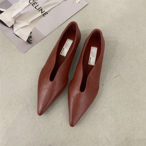 Stylish Sharp Toe Flat Shoes Red Soft and Dots