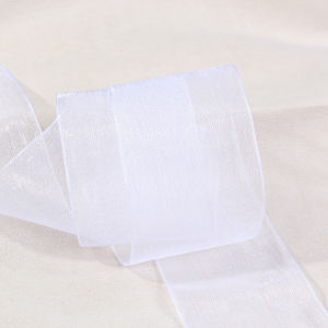 Ruộng Vải Voan Organza Sheer 50 Thước Chất Liệu Ren Hai Mặt Rộng 1-1/4 Inch Màu Trắng Đen Dùng Cho Thủ Công DIY Trang Trí Giáng Sinh Halloween Đám Cưới