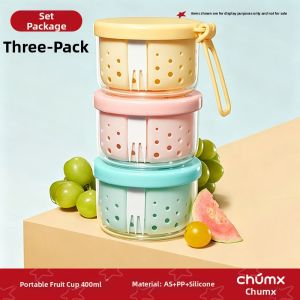 CHUMX | Portable Aesthetic Sealed Breakfast Cup with Drainer