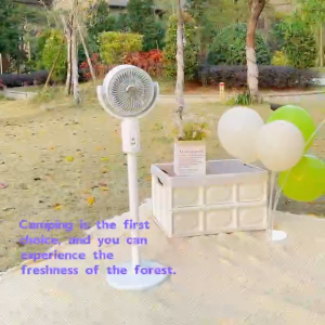 Rechargeable Folding Fan Portable Standing Fan Adjustable Height Oscillating Powerful Airflow USB Charging