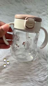 Richell ลายใหม่ สเต็ป 2 หลอด สุญญากาศกันสำลัก แก้วน้ำหัด ดูดหลอด ลายใหม่ Straw Mug