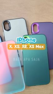 Hard Case For IP X XR XS MAX Hologram Mika Casing Hybrid Kesing Silicon Silikon Cover Holo Macaron
