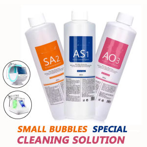 3PCS Small Bubble Deep Cleaning Solution Set Bottled Facial Essence AS1 SA2 AO3 Water-Based Facial Mask Suitable For BeautySalon