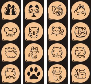 Cat Paw Flower Spraying Mold Sugar Powder Sieve Cheese Cat Biscuit Printing Mold Coffee Foam Drawing Powder Dusting Kitchen Tool