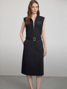 Elle | Sleeveless Workwear Style Loose Comfortable Commuter Long Dress