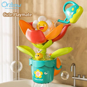Orzbow Baby Bathroom Shower Bath Toy Childrens Water Play Showerhead with Water Spray Sunflower Electric Toys for Kids