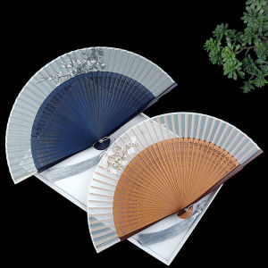 Quạt Gấp Kiểu Trung Quốc Cổ Điển Quạt Khiêu Vũ Thay Đổi Màu Sắc Di Động Sườn Xám Hán Phục Quạt Nhỏ Lụa Khung Tre Chất Liệu