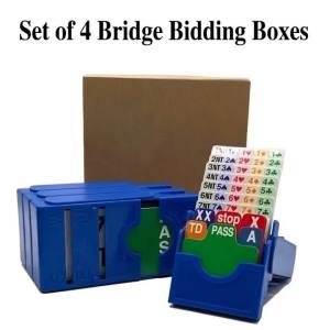 (Set of 4) Red Bridge Bidding Box with Bridge Paper Playing Cards Bridge Partner Bidding Device Official In Tournment