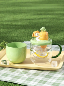Rhino.life | Tea Water Separation Glass Mug Transparent Female