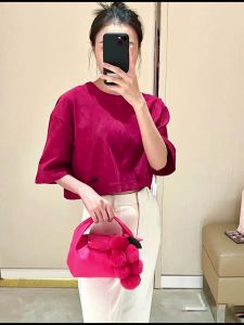 LC Womens bag mini Tote bag Lunch box Bag Sheepskin tofu bag bento bag shoulder handbag