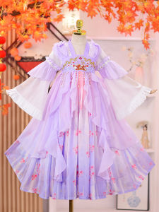 Elegant Traditional Chinese Style Girls Cheongsam Dress Fairy Tale Princess Autumn Spring New Arrival Children Hanfu Costume