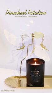 Chong Chóng Xoay Khay Đựng Nến Thơm Cao Cấp Phụ Kiện Chăm Sóc Nến Trang Trí Nhà Cửa Quà Tặng Lễ Tết Noel_Love Flame